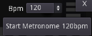 BPM and start metronome button