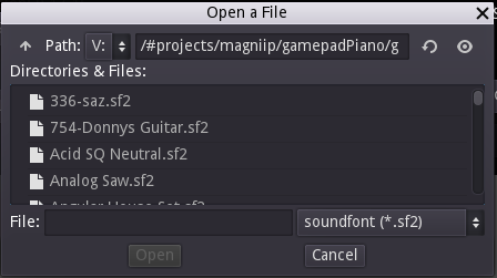 load soundfont filedialog